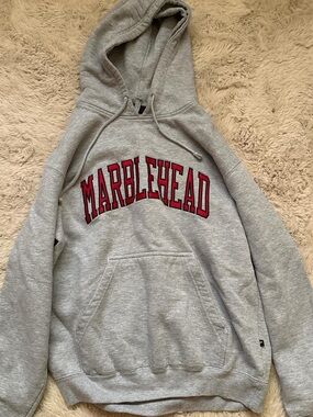 Marblehead Grey Pullover Hoodie Sweatshirt